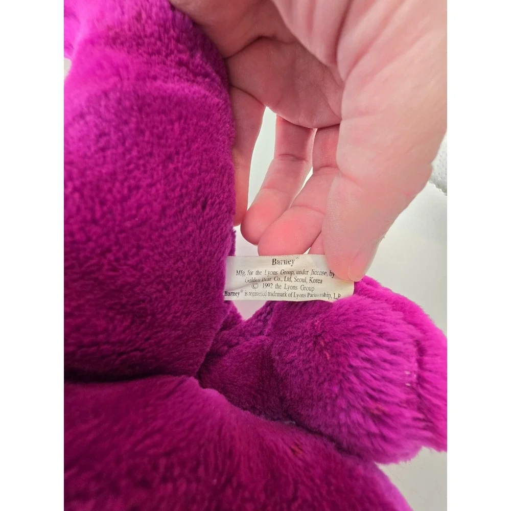 Vintage 1992 Barney Plush Toy Lyons Stuffed Animal Purple Dinosaur 90s